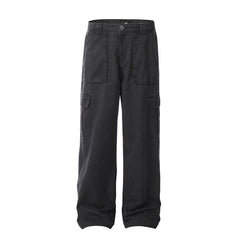 Vintage Wash Loose Fit Straight Leg Pants for Men