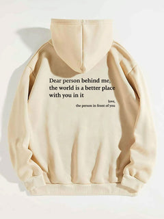 "Women's Plush Hoodie with Kangaroo Pocket and Print"