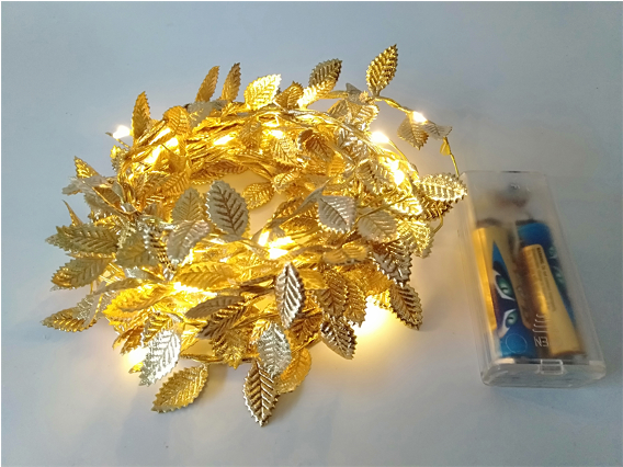 String LED Lights- Gold Leaf Design