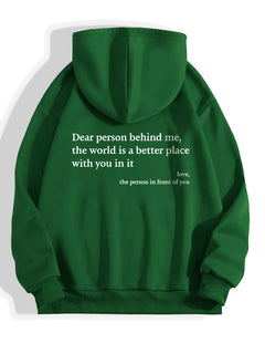 "Women's Plush Hoodie with Kangaroo Pocket and Print"