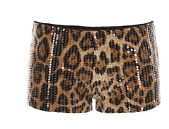 Sequin Leopard Printed Women's Micro Shorts (Single)