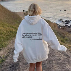 "Women's Plush Hoodie with Kangaroo Pocket and Print"