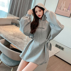 Mid-Length Hooded Sweater for Plus Size Women