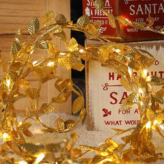 String LED Lights- Gold Leaf Design
