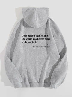 "Women's Plush Hoodie with Kangaroo Pocket and Print"