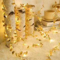 String LED Lights- Gold Leaf Design