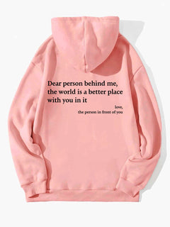 "Women's Plush Hoodie with Kangaroo Pocket and Print"