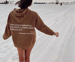 "Women's Plush Hoodie with Kangaroo Pocket and Print"
