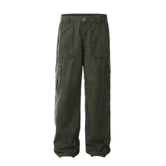 Vintage Wash Loose Fit Straight Leg Pants for Men