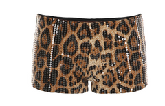 Sequin Leopard Printed Women's Micro Shorts (Single)