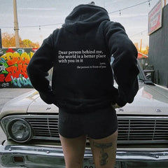 "Women's Plush Hoodie with Kangaroo Pocket and Print"