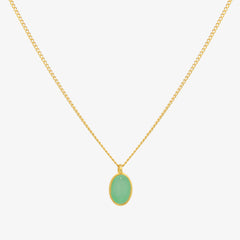 Gemstone oval pendant necklace