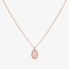 Gemstone oval pendant necklace