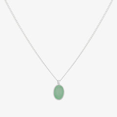 Gemstone oval pendant necklace